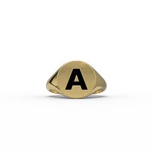 Solid 14k Yellow Gold Minimalist Initial A Ring